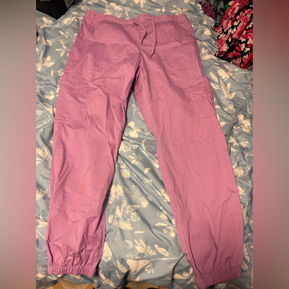 Bundle of 2 pink and purple scrub pants